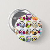 Kleurrijk owl ronde button 5,7 cm (Voorkant /achterkant)