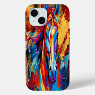 Kleurrijk Paard Abstract Mobiel Hoesje,  iPhone 15 Case