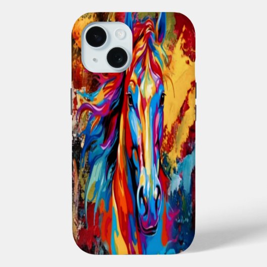 Kleurrijk Paard Abstract Mobiel Hoesje, Case-Mate iPhone Case (Achterkant)