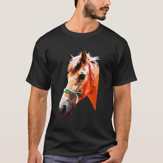 Kleurrijk Paard Grafisch 1 T-shirt (Voorkant)