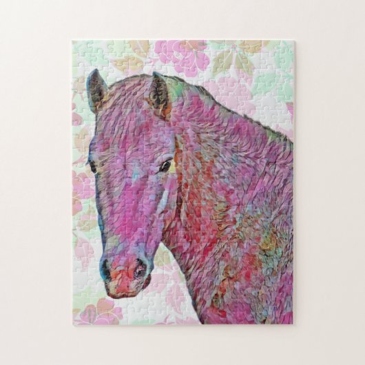 Kleurrijk Paard Kunst Patroon Puzzel (Verticaal)