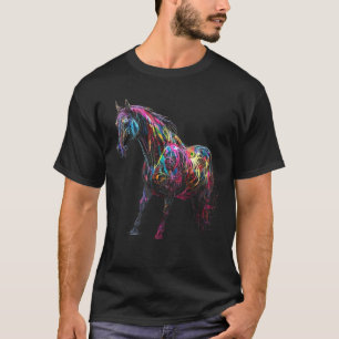 Kleurrijk Paard Kunstwerk Dier Motief Paard 2 T-shirt