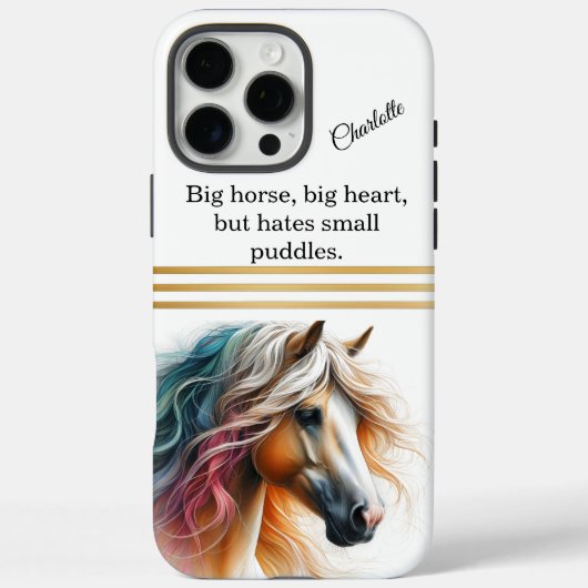 Kleurrijk paard met stromende manen Case-Mate iPhone case (Achterkant)