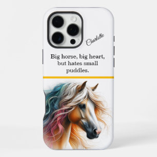 Kleurrijk paard met stromende manen iPhone 16 pro max hoesje