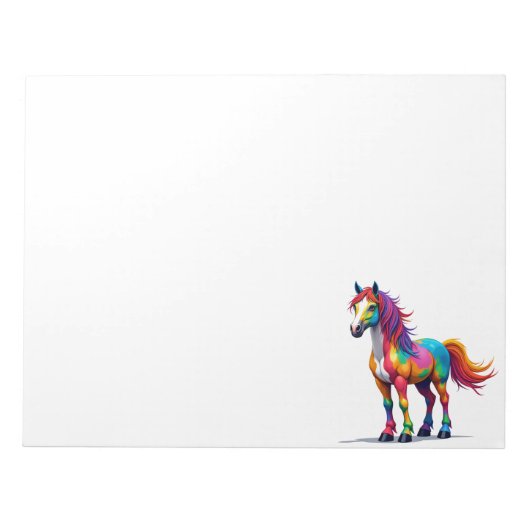 Kleurrijk Paard Notitieblok (Voorkant)