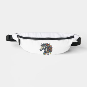 Kleurrijk Paard Puzzelstuk Vintage Gravure T-Shirt Heuptasje