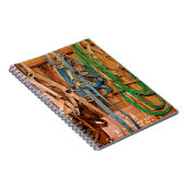 Kleurrijk paard, tack, dieren, schuur, blauw, brui notitieboek (Rechterzijde)