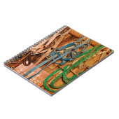 Kleurrijk paard, tack, dieren, schuur, blauw, brui notitieboek (Linkerzijde)