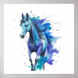 Kleurrijk Paard Watercolor Kunst – Spirituele Dier Poster