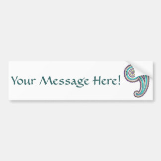 Kleurrijk Paars Blauwgroen Floral  Paisley White Bumpersticker