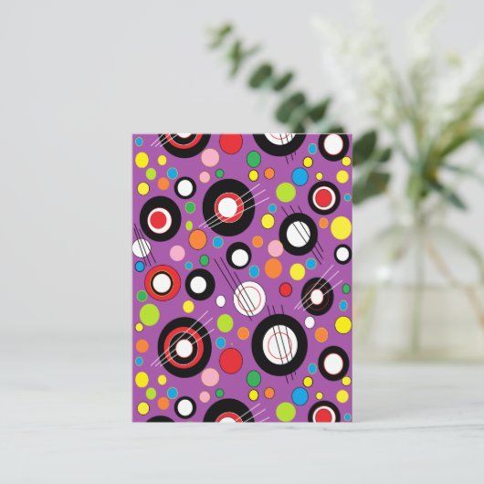 Kleurrijk Paars Briefkaart (Staand voorkant)