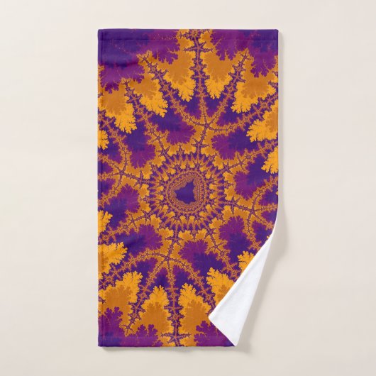 Kleurrijk Paars en Oranje fractal Bad Handdoek (Handdoek)