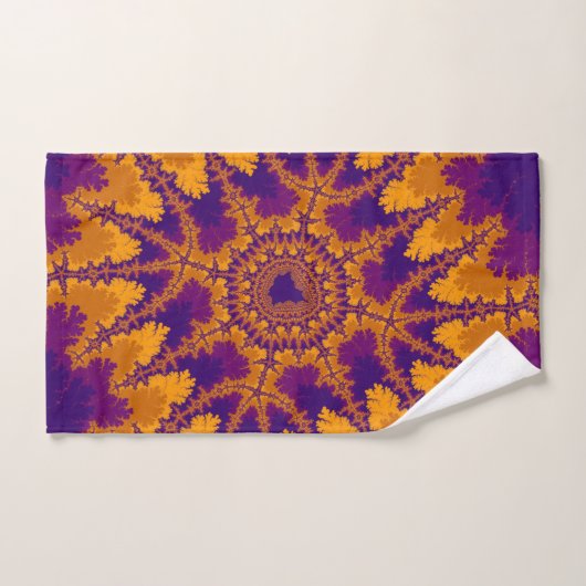 Kleurrijk Paars en Oranje fractal Bad Handdoek (Handdoek)
