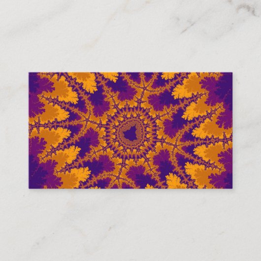 Kleurrijk Paars en Oranje fractal Visitekaartje (Voorkant)
