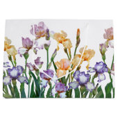 Kleurrijk Paars en Peach Iris Groot Cadeauzakje (Voorkant)