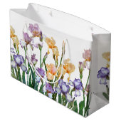 Kleurrijk Paars en Peach Iris Groot Cadeauzakje (Achterkant Gekanteld)