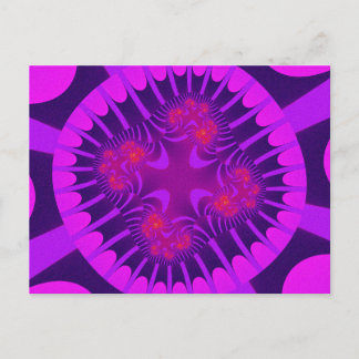 Kleurrijk Paars en roze fractal Briefkaart