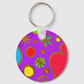 Kleurrijk Paars rood blauw Sleutelhanger (Voorkant)