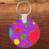 Kleurrijk Paars rood blauw Sleutelhanger (Voorkant)