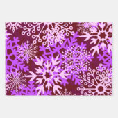 Kleurrijk Paarse Abstracte sneeuwvlokpatroon Inpakpapier Vel (Voorkant 2)