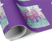 Kleurrijk Paarse kasteel in Boedapest Cadeaupapier (Rol Hoek)