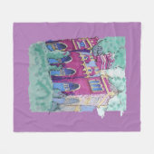 Kleurrijk Paarse kasteel in Boedapest Fleece Deken (Voorkant (Horizontaal))