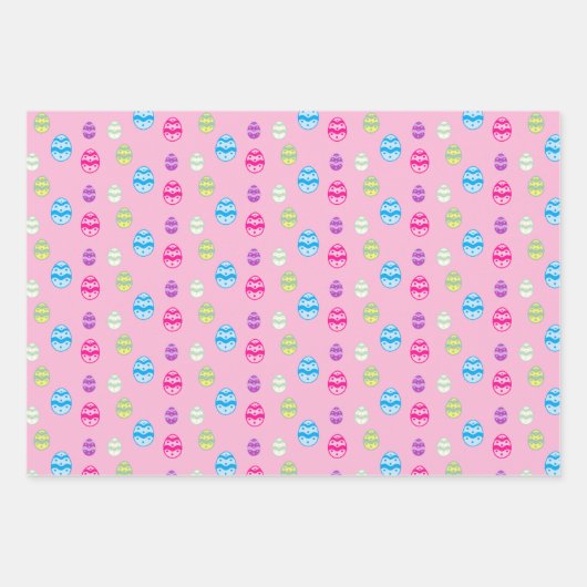 Kleurrijk paaseipatroon inpakpapier vel (Voorkant)