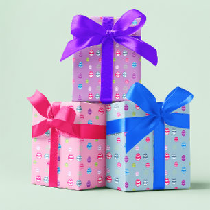 Kleurrijk paaseipatroon inpakpapier vel