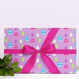 Kleurrijk paaseipatroon inpakpapier vel