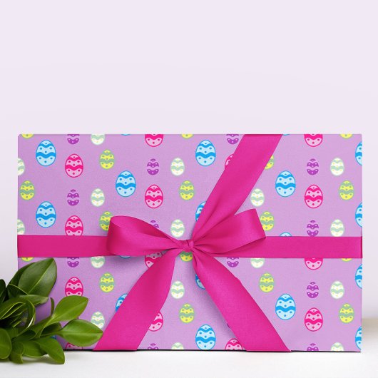 Kleurrijk paaseipatroon inpakpapier vel