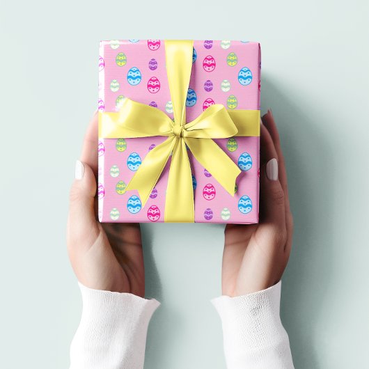 Kleurrijk paaseipatroon inpakpapier vel