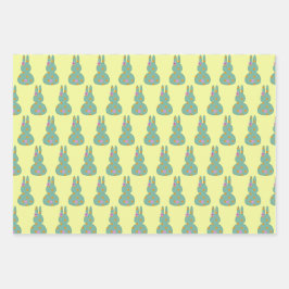 Kleurrijk Paashaas patroon Inpakpapier Vel