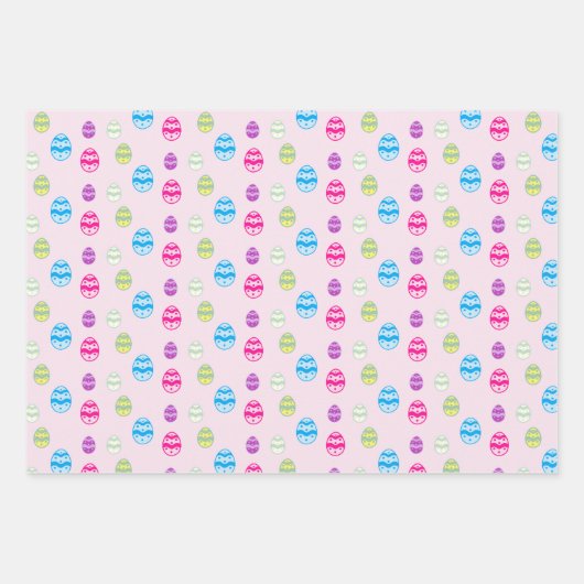 Kleurrijk paaspatroon papierbladen overvullen inpakpapier vel (Voorkant)