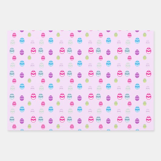 Kleurrijk paaspatroon papierbladen overvullen inpakpapier vel (Voorkant 2)