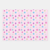 Kleurrijk paaspatroon papierbladen overvullen inpakpapier vel (Voorkant)