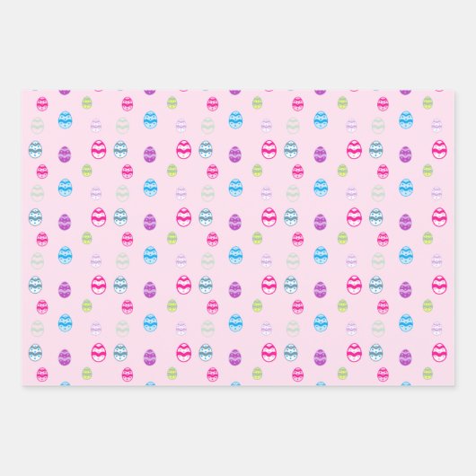 Kleurrijk paaspatroon papierbladen overvullen inpakpapier vel (Voorkant)