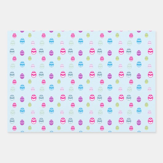 Kleurrijk paaspatroon papierbladen overvullen inpakpapier vel (Voorkant 3)