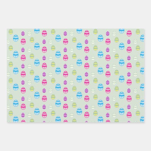 Kleurrijk paaspatroon papierbladen overvullen inpakpapier vel (Voorkant 2)