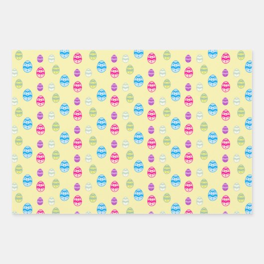 Kleurrijk paaspatroon papierbladen overvullen inpakpapier vel (Voorkant)