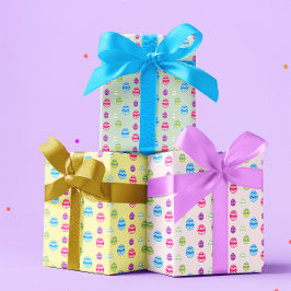 Kleurrijk paaspatroon papierbladen overvullen inpakpapier vel