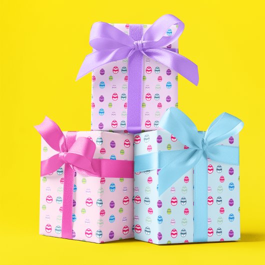 Kleurrijk paaspatroon papierbladen overvullen inpakpapier vel