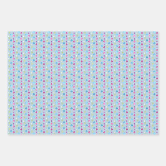 Kleurrijk paaspatroon papierbladen overvullen inpakpapier vel (Voorkant 3)