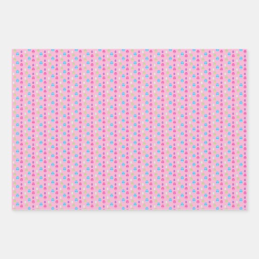 Kleurrijk paaspatroon papierbladen overvullen inpakpapier vel (Voorkant)
