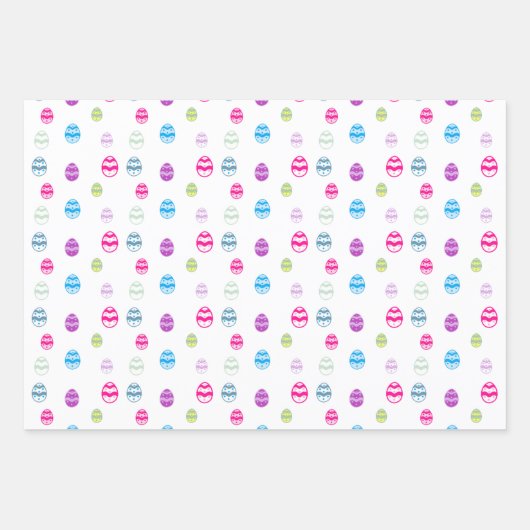 Kleurrijk paaspatroon papierbladen overvullen inpakpapier vel (Voorkant)