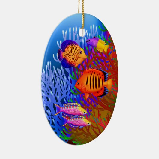 Kleurrijk Pacifisch rif vissierlijk Keramisch Ornament (Rechts)