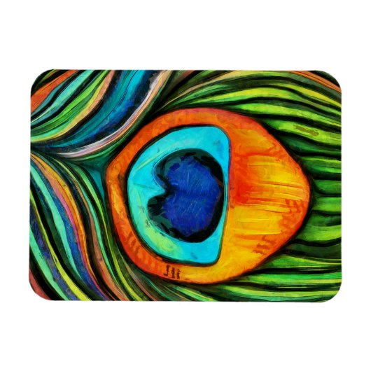 Kleurrijk pacock Firebird Feather Painting Magneet (Horizontaal)