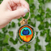 Kleurrijk pacock Firebird Feather Painting Sleutelhanger (Hand)