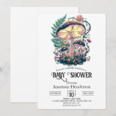 Kleurrijk paddenstoel Baby shower Kaart (Voorkant / Achterkant)