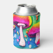 Kleurrijk paddenstoel naadloos patroon blikjeskoeler (Blikje Voorkant)