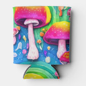 Kleurrijk paddenstoel naadloos patroon blikjeskoeler (Voorkant)